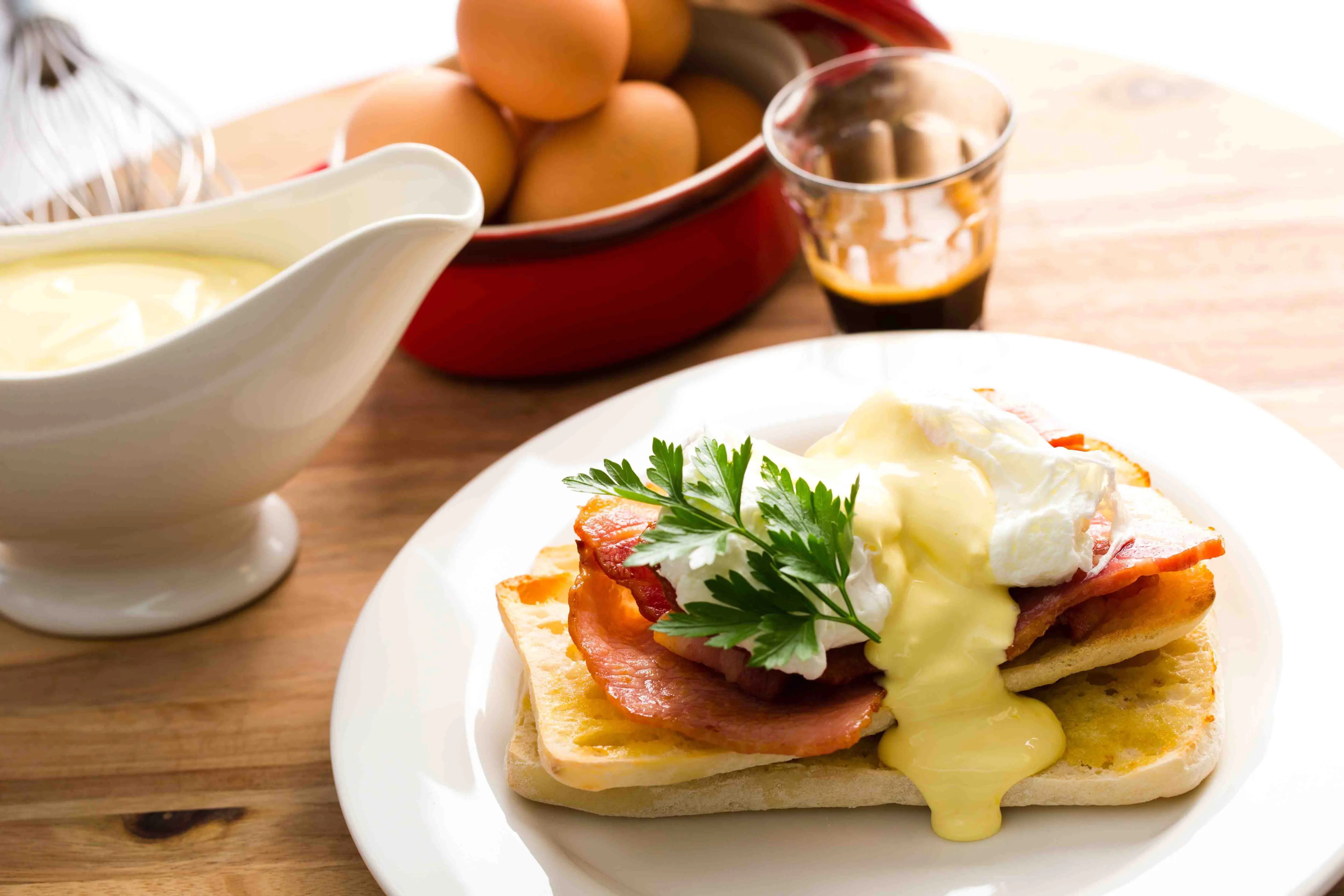 Eggs Benedict and coffee from Coffee Club, Auckland CBD